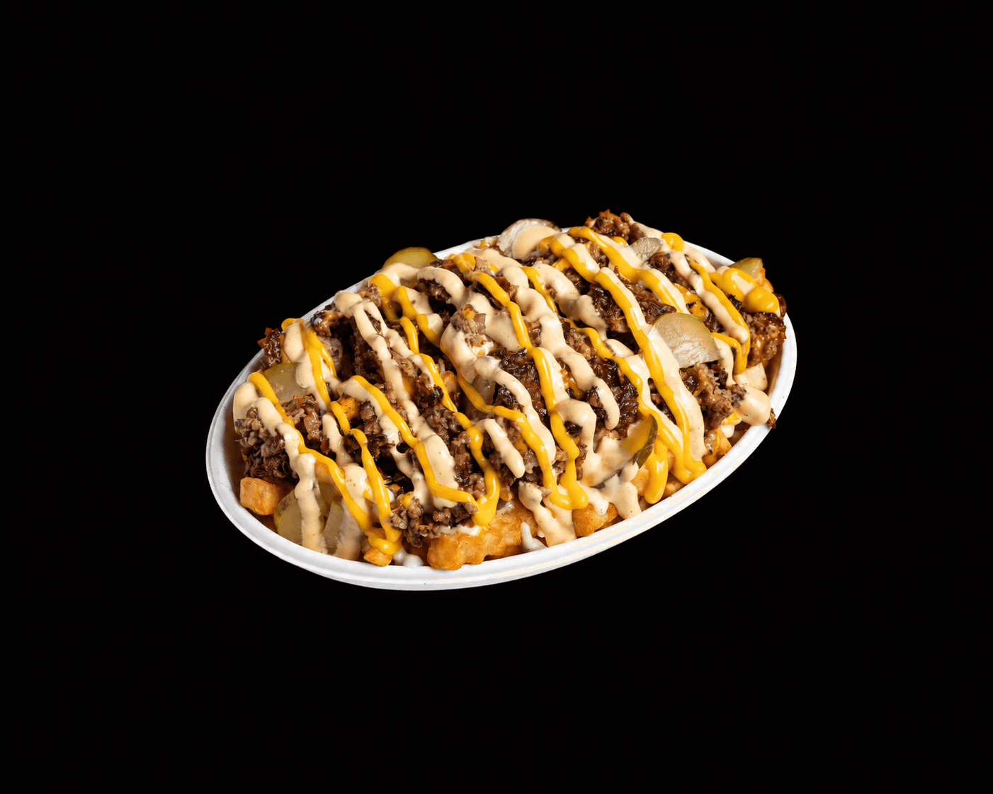 Proper Burger Smash-Loaded Fries with beef, cheese and pickles.
